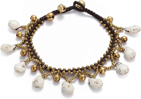 خلخال مطرز للنساء بوهو بيتشي سوار الكاحل مع جرس صغير in Kuwait