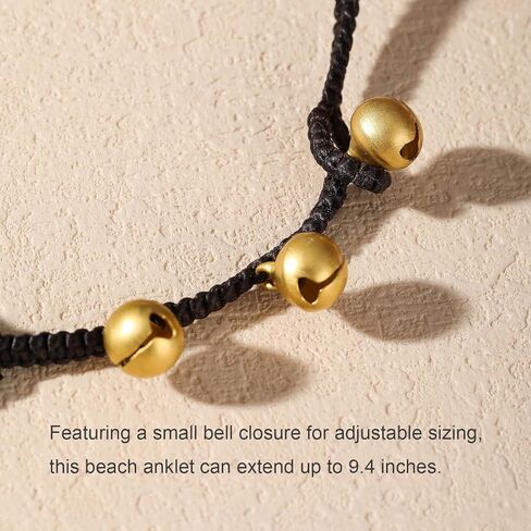 خلخال مطرز للنساء بوهو بيتشي سوار الكاحل مع جرس صغير in Kuwait