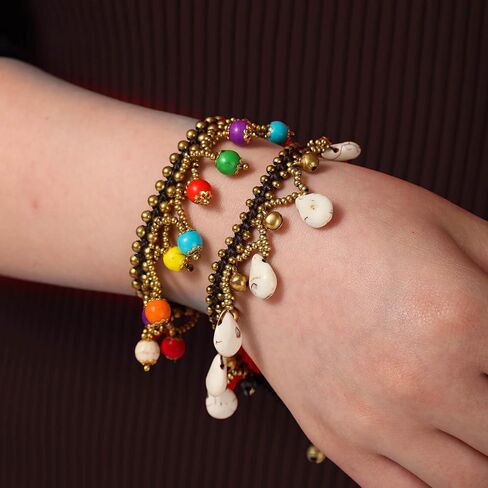 خلخال مطرز للنساء بوهو بيتشي سوار الكاحل مع جرس صغير in Kuwait