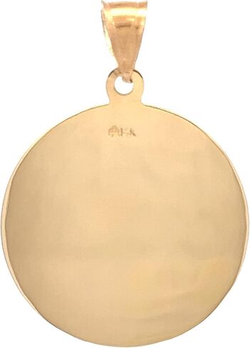 14 ك الذهب الأصفر والذهب الأبيض المصقول قلادة سانت كريستوفر الميداليات in Kuwait