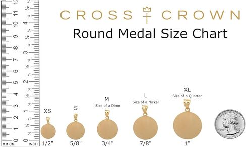 14 ك الذهب الأصفر والذهب الأبيض المصقول قلادة سانت كريستوفر الميداليات in Kuwait