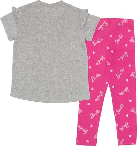 Barbie Girls Short Sleeve T-Shirt & Leggings Set, Short Sleeve Tee and Leggins 2 Piece Set for Girls in Saudi Arabia
