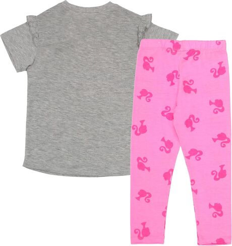 Barbie Girls Short Sleeve T-Shirt & Leggings Set, Short Sleeve Tee and Leggins 2 Piece Set for Girls in Saudi Arabia
