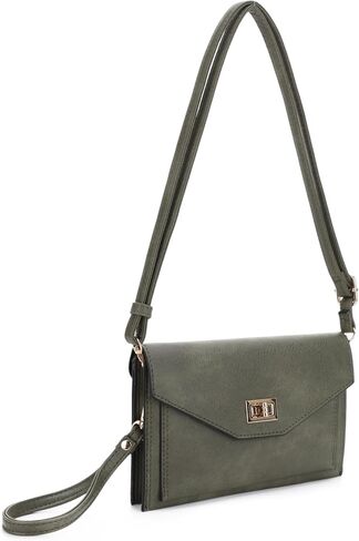 Isabelle Multifunctional Women's Envelope Style Crossbody Wallet Clutch with Turn Lock and Zipper Closure in Saudi Arabia