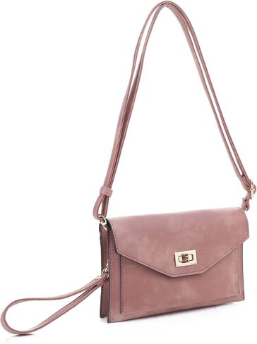 Isabelle Multifunctional Women's Envelope Style Crossbody Wallet Clutch with Turn Lock and Zipper Closure in Saudi Arabia