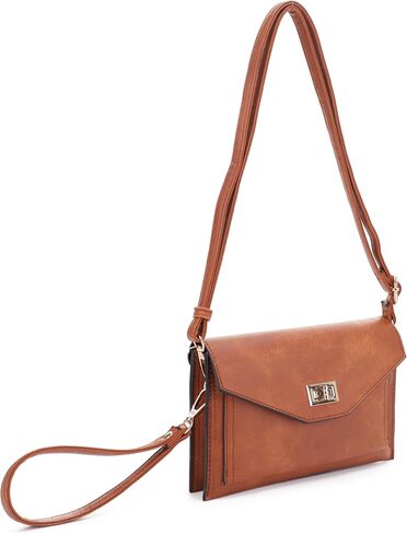 Isabelle Multifunctional Women's Envelope Style Crossbody Wallet Clutch with Turn Lock and Zipper Closure in Saudi Arabia