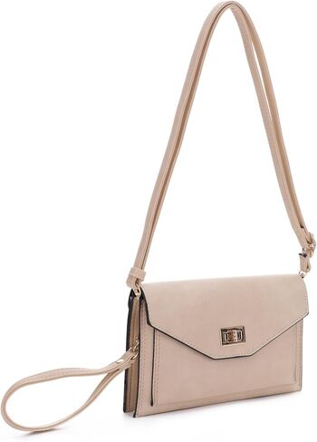 Isabelle Multifunctional Women's Envelope Style Crossbody Wallet Clutch with Turn Lock and Zipper Closure in Saudi Arabia