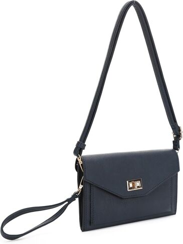Isabelle Multifunctional Women's Envelope Style Crossbody Wallet Clutch with Turn Lock and Zipper Closure in Saudi Arabia