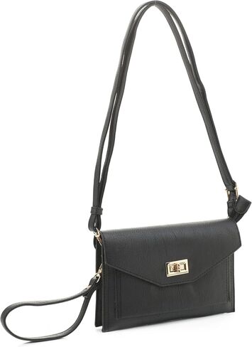 Isabelle Multifunctional Women's Envelope Style Crossbody Wallet Clutch with Turn Lock and Zipper Closure in Saudi Arabia