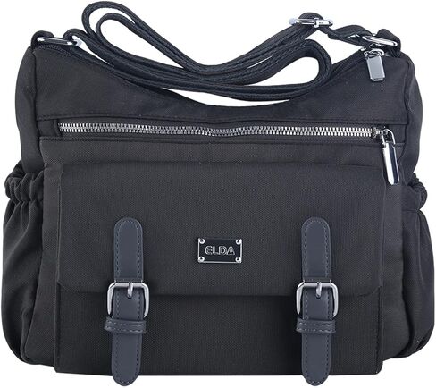 محفظة ELDA Crossbody للنساء من النايلون حقيبة ساعي البريد متعددة الجيوب حقيبة كتف كاجوال خفيفة الوزن للسيدات وكتب جيوب للسفر in Kuwait