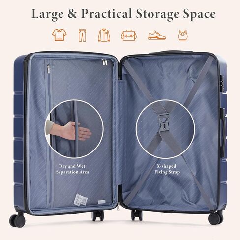 Sweetcrispy 20 inch Carry on Luggage, Hard Shell ABS Suitcase with Double Spinner Wheels, Lightweight Expandable Rolling Luggage with TSA Lock in Saudi Arabia