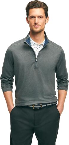 Brooks Brothers Men's Performance Stretch Long Sleeve Golf Half-Zip Sweater in Saudi Arabia