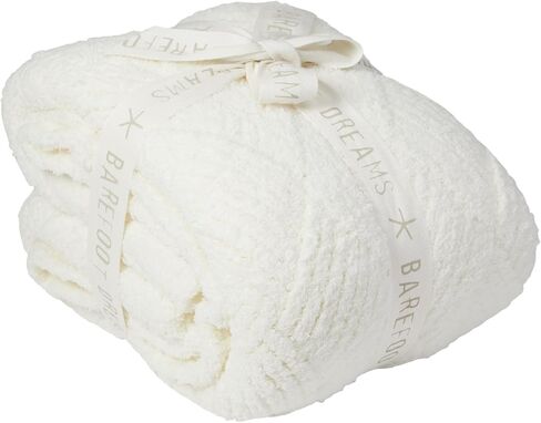 Barefoot Dreams® CozyChic® Women's Diamond Weave Blanket Scarf, Pearl, 27"x80" in Saudi Arabia