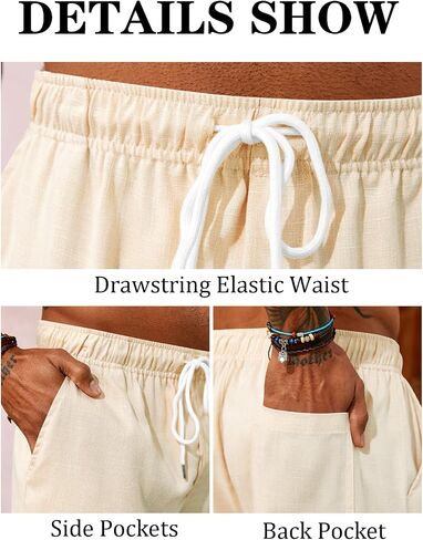 PASLTER Mens Casual Pants Drawstring Elastic Waist Yoga Summer Beach Lounge Pants in Saudi Arabia
