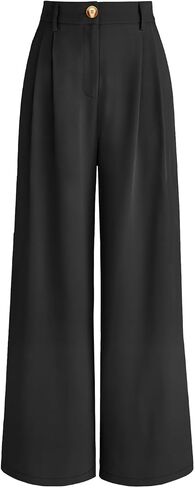 AUTOMET Women Wide Leg Dress Pants High Waisted Loose Fit Business Casual Work Trousers with Pockets 2024 in Saudi Arabia
