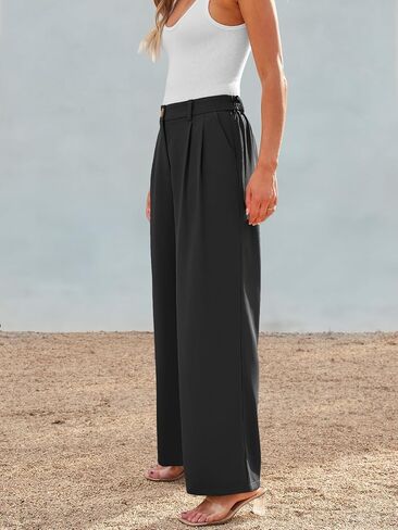 AUTOMET Women Wide Leg Dress Pants High Waisted Loose Fit Business Casual Work Trousers with Pockets 2024 in Saudi Arabia
