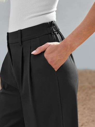 AUTOMET Women Wide Leg Dress Pants High Waisted Loose Fit Business Casual Work Trousers with Pockets 2024 in Saudi Arabia