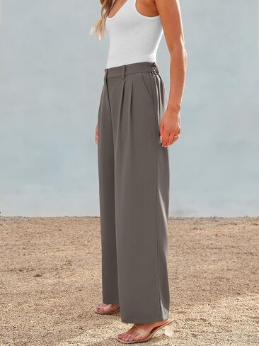 AUTOMET Women Wide Leg Dress Pants High Waisted Loose Fit Business Casual Work Trousers with Pockets 2024 in Saudi Arabia