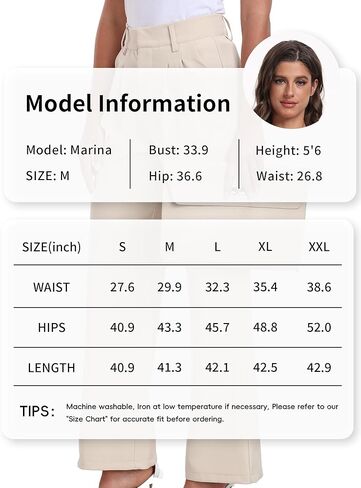 Wide Leg Dress Pants for Woman, High Waisted Business Casual Work Trousers with Pockets in Saudi Arabia