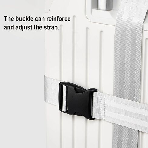 3-in-1 Luggage Straps| Suitcase Strap, Luggage Strap, Luggage Belt Strap, Luggage Straps for Suitcases TSA Approved, Bag Straps for Luggage,Suitcase Belt Strap. Wraps and Buckle Straps (White 3-1) in Saudi Arabia