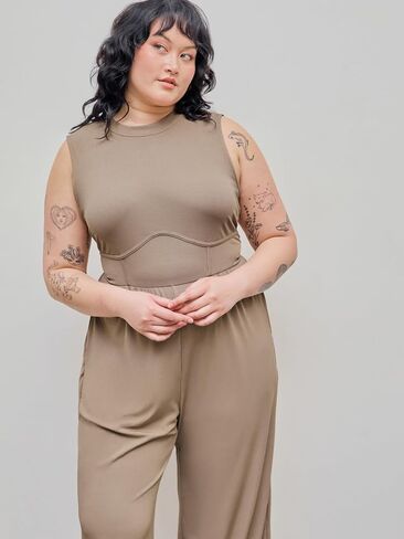 Wide Leg, Sleeveless, Jumpsuit for Women, Plus Size, Curvy in Saudi Arabia