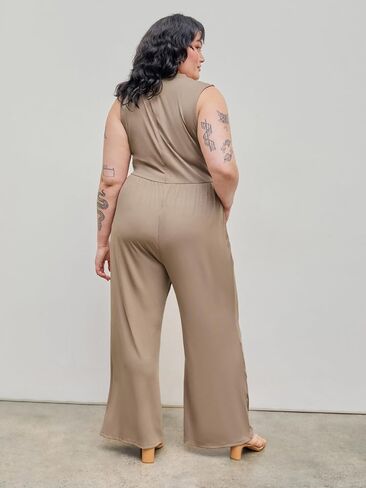 Wide Leg, Sleeveless, Jumpsuit for Women, Plus Size, Curvy in Saudi Arabia