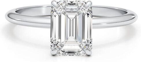 2-3 Carat Cushion/Round/Emerald/Radiant Cut Moissanite Engagement Statement Wedding Band Ring for Women in 14k White Gold (D-E, VS1, 3 CTW) Anniversary Promise Ring Size 4.5 to 11 in Kuwait