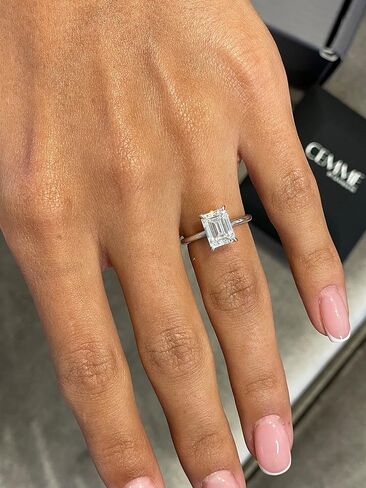 2-3 Carat Cushion/Round/Emerald/Radiant Cut Moissanite Engagement Statement Wedding Band Ring for Women in 14k White Gold (D-E, VS1, 3 CTW) Anniversary Promise Ring Size 4.5 to 11 in Kuwait