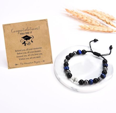 Graduation Gift for Him - Class of 2024 College Masters High School Graduate Inspirational Compass Beads Bracelet Graduation Gifts for Boys Men Friends Senior Students in Kuwait