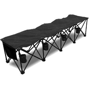 غوتيم! 4 مقعد محمول فريق قابلة للطي مقعد مع حاملي الكؤوس وحمل القضية (أسود) in Kuwait