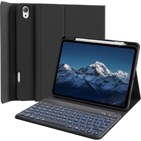 حالة لوحة المفاتيح لـ iPad 11 بوصة (A16) 11/10.9 بوصة من الجيل العاشر 2025/2022 مع حامل قلم رصاص ، 7 ألوان إضاءة خلفية قابلة للفصل غطاء مفتاح Bluetooth اللاسلكي المغنطيسي ، والأخضر الداكن in Kuwait