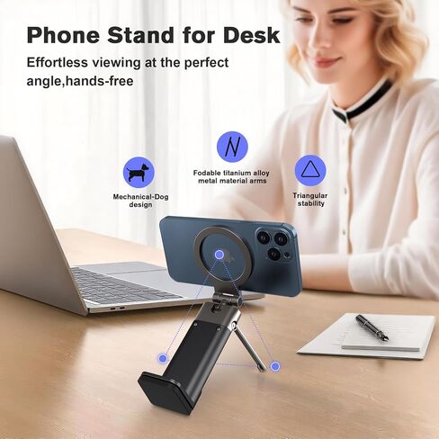 Airplane Travel Essentials Phone Holder Mount for MagSafe,Hands Free Magnetic Phone Stand for Desk 360° Swivel Universal in Flight Airplane Gadgets Cruise Essentials for Women Men for iPhone in Saudi Arabia