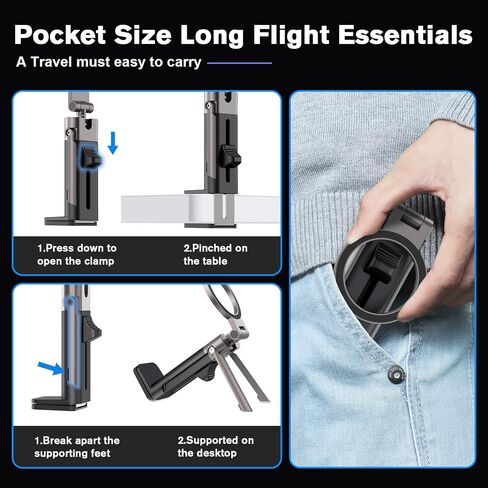 Airplane Travel Essentials Phone Holder Mount for MagSafe,Hands Free Magnetic Phone Stand for Desk 360° Swivel Universal in Flight Airplane Gadgets Cruise Essentials for Women Men for iPhone in Saudi Arabia