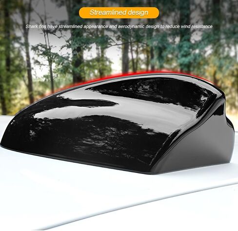 Car Shark Fin Antenna Cover, Vehicle Top Roof Aerial AM FM Signal Base with Adhesive Tape, Automotive Roof Mount Decorative Antenna Cap Replacement, Universal for Sedan Truck SUV (Black) in Saudi Arabia