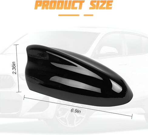 Car Shark Fin Antenna Cover, Vehicle Top Roof Aerial AM FM Signal Base with Adhesive Tape, Automotive Roof Mount Decorative Antenna Cap Replacement, Universal for Sedan Truck SUV (Black) in Saudi Arabia