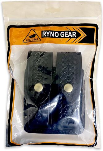 حقيبة مجلة مزدوجة من الجلد الأصلي باللون الأسود من RYNO GEAR مع مشبك in Saudi Arabia