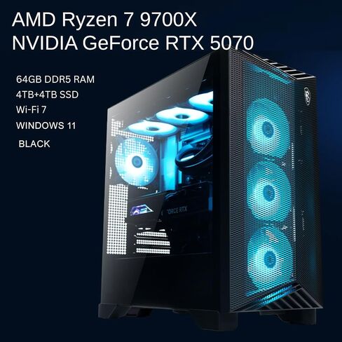 MSI Codex R2 RTX 5060 PRO VR Ready Gaming Desktop ، Intel I7-13700F (Beats I9-12900) ، NVIDIA RTX 5060 ، RGB Light ، 64GB DDR5 RAM ، 2TB SSD ، Gaming Mouse & KB ، Bundle with SL660 512GB in Saudi Arabia