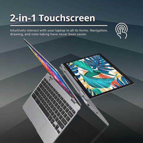SAMSUNG Plus V2 2-in-1 12.2" Touchscreen Chromebook Laptop, Intel Celeron 3965Y, 4GB RAM, 64GB eMMC, 1M Front Camera, Wi-Fi, Bluetooth, MicroSD Reader, Stylus Pen, Chrome OS, Silver, 128GB USB Card in Saudi Arabia