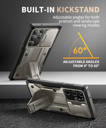 Tongate for Samsung Galaxy S23 Ultra Case, [Bulit-in Slide Camera Cover & Screen Protector] [2 Front Frame] Military Grade Shockproof S23 Ultra Phone Case with Kickstand & Belt-Clip 6.8", Purple in Kuwait
