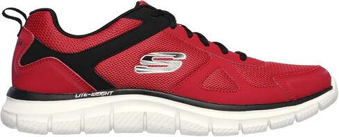 Skechers Men's Track Scloric Oxford, Black/red, 12 2E US in Saudi Arabia