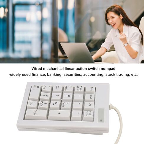 21 Keys Mechanical Numpad ، Numeric Keypad USB Wired Mini Numpad ABS Material for Office Bank Accounting Finance in Saudi Arabia