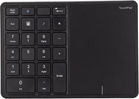 Wireless Numeric Keypad, 22 Keys Large Touchpad Keypad BT 2.4G Dual Mode Keypad Portable Number Pad for iOS OS X with Type C Interface (Black) in Saudi Arabia