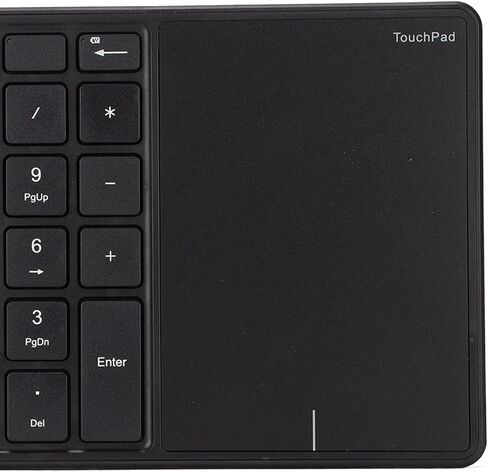 Wireless Numeric Keypad, 22 Keys Large Touchpad Keypad BT 2.4G Dual Mode Keypad Portable Number Pad for iOS OS X with Type C Interface (Black) in Saudi Arabia
