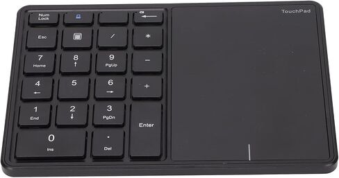 Wireless Numeric Keypad, 22 Keys Large Touchpad Keypad BT 2.4G Dual Mode Keypad Portable Number Pad for iOS OS X with Type C Interface (Black) in Saudi Arabia