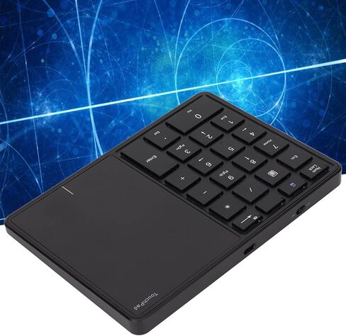Wireless Numeric Keypad, 22 Keys Large Touchpad Keypad BT 2.4G Dual Mode Keypad Portable Number Pad for iOS OS X with Type C Interface (Black) in Saudi Arabia