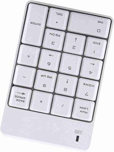 18 Keys Wireless Numeric Keypad, 2.4GHz Number Pad Mini Digital Keyboard USB Keypad for Laptop PC with Plug and Play (White) in Saudi Arabia