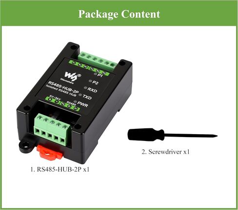 Industrial-Grade Isolated 2-Ch RS485 Hub, Expands 2-CH RS485 Sub Ports Via 1-CH RS485 Master Port, Supports RS485 Network Relay/Extension/Isolation Functions, Wide Baud Rate Range in Saudi Arabia