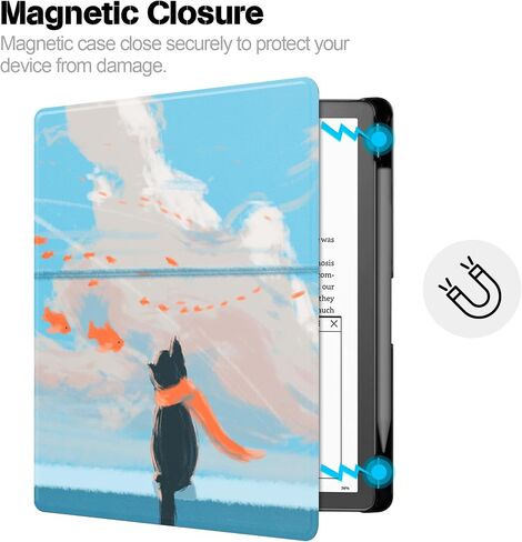 YoungMe Case for Kindle Scribe (10.2"", 1th Generation, 2022 Release) with Hand Strap, Hard PC Smart Case with Auto Wake/Sleep Function with Pen Holder for Kindle Scribe 10.2 inch (Cat's Dreams) in Saudi Arabia