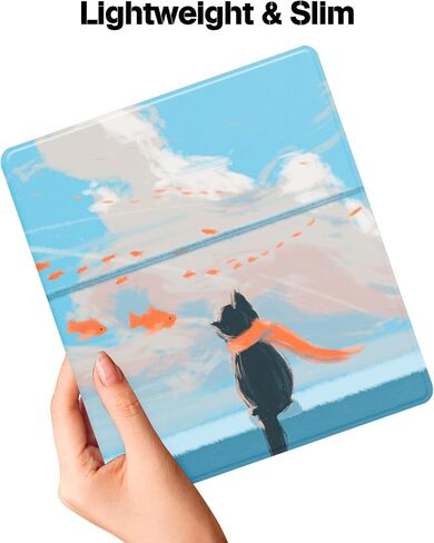 YoungMe Case for Kindle Scribe (10.2"", 1th Generation, 2022 Release) with Hand Strap, Hard PC Smart Case with Auto Wake/Sleep Function with Pen Holder for Kindle Scribe 10.2 inch (Cat's Dreams) in Saudi Arabia