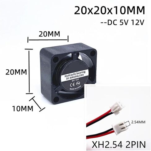 1pc 2010 5v 12v 20mm 2cm Fan 20x20x10mm Mini Cooling Fan 19000Rpm Mini Laptop Fan (5v 3pin_no rgb) in Saudi Arabia